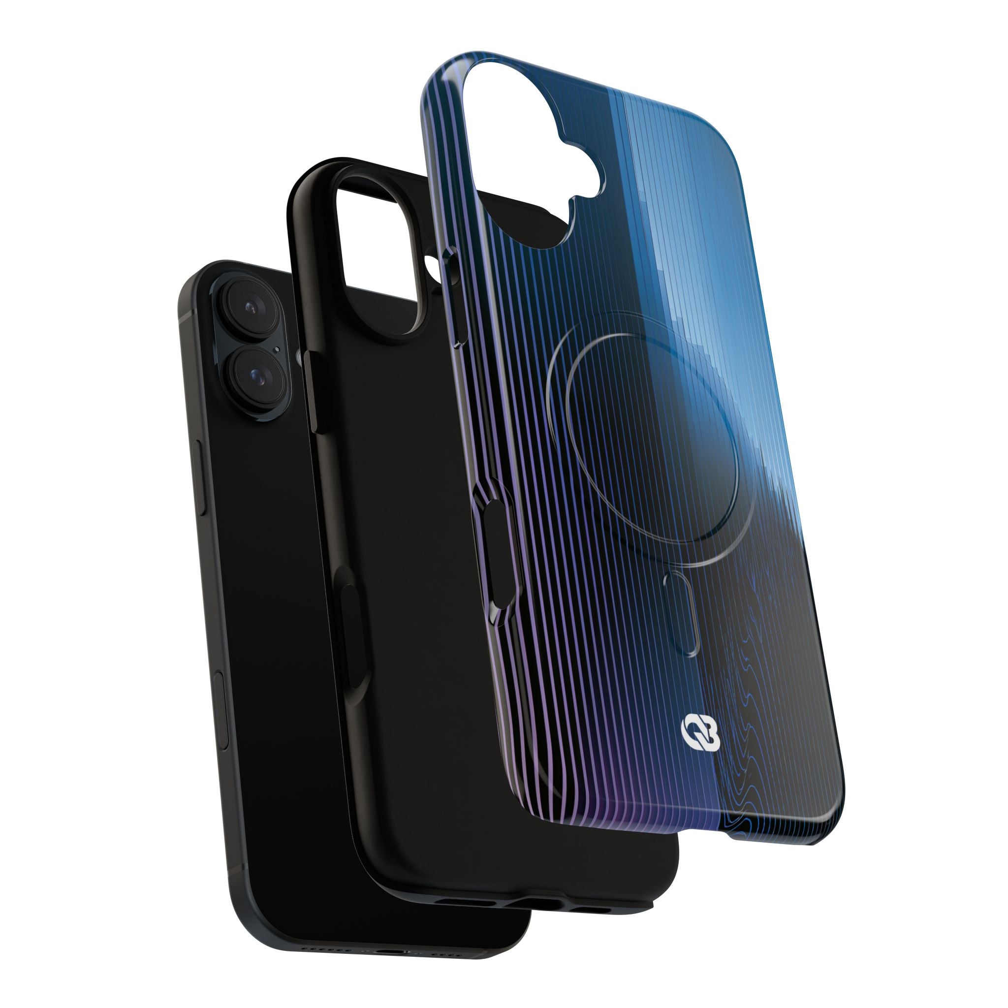 Blue Tough 2.0 Magsafe Phone Case for iPhone - Indigo Distortion Wave