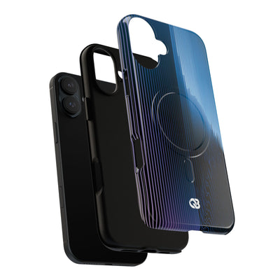 Blue Tough 2.0 Magsafe Phone Case for iPhone - Indigo Distortion Wave
