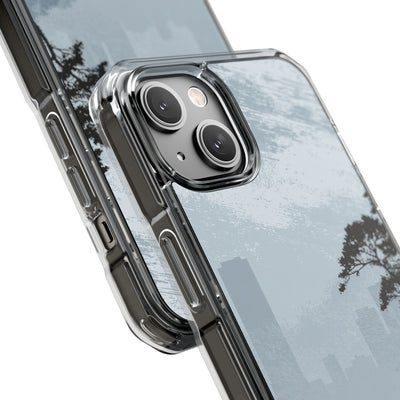 Grey Impact MagSafe Phone Case for iPhone - Steel Slate Zen