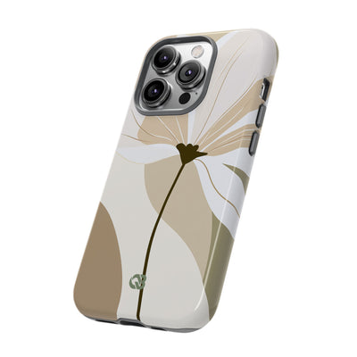 Beige Tough Phone Case for iPhone - Sage Linen Magnolia