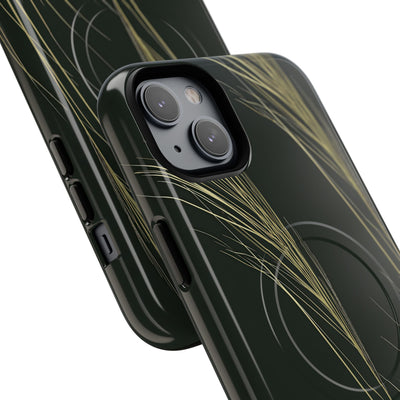 Green Tough 2.0 Magsafe Phone Case for iPhone - Midnight Gilded Grass
