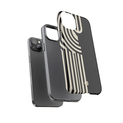Beige Tough Phone Case for iPhone - Monolith Ivory Signal