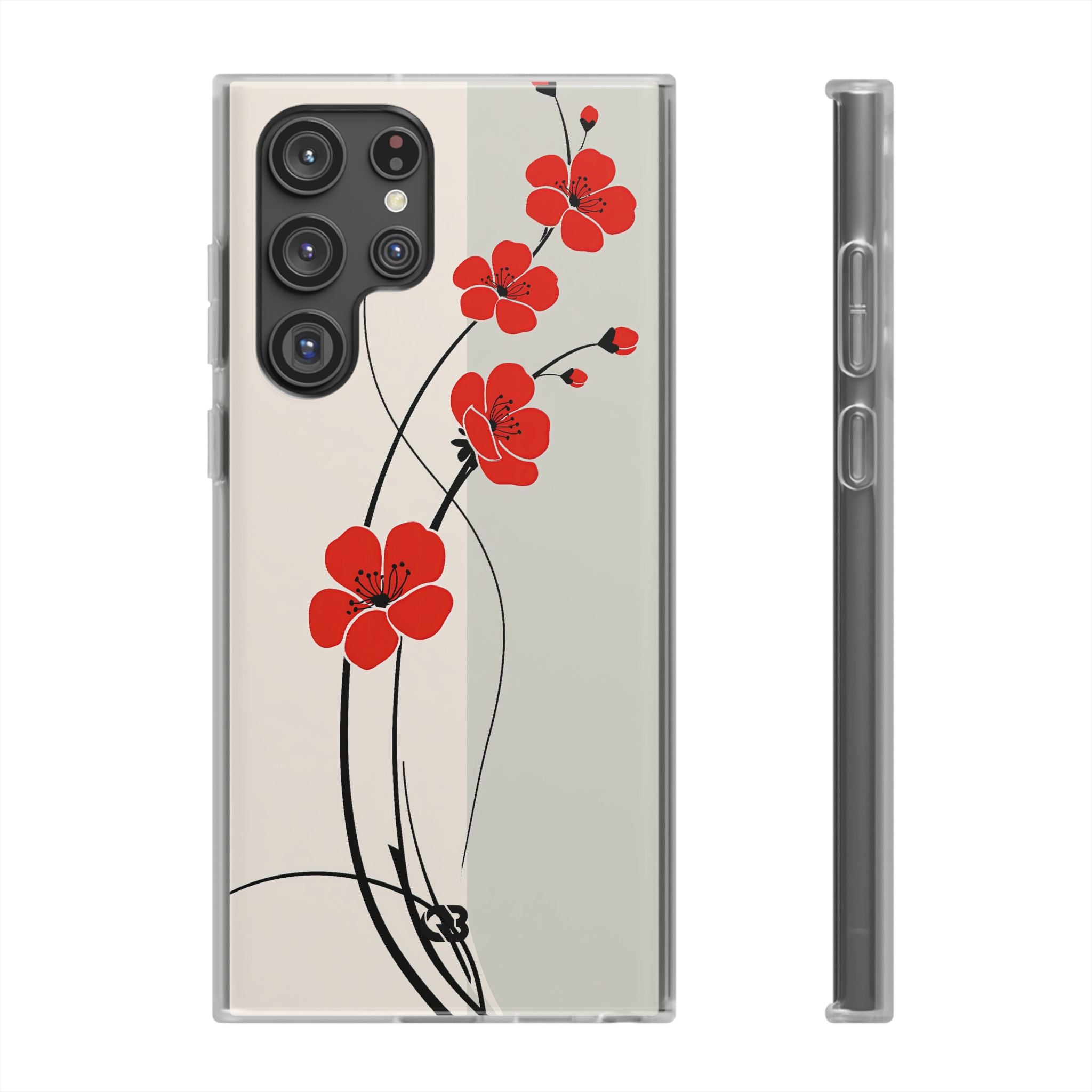 Beige Lite Phone Case for Samsung - Scarlet Ink Petals
