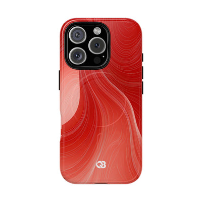 Red Tough 2.0 Magsafe Phone Case for iPhone - Crimson Silk Strands
