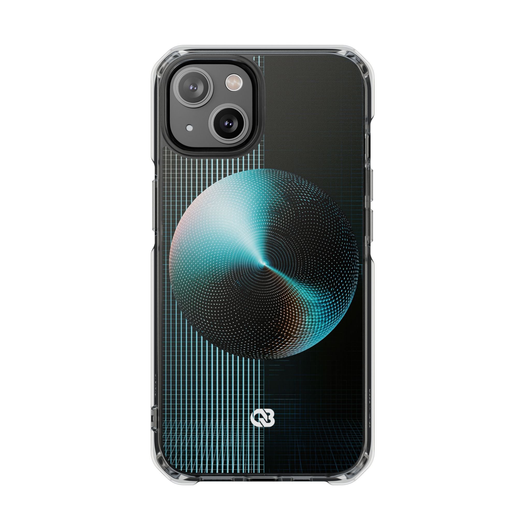 Blue Impact MagSafe Phone Case for iPhone - Cyan Vector Sphere