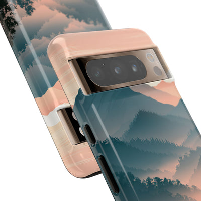 Teal Tough Phone Case for Google Pixel - Alpine Teal Horizon