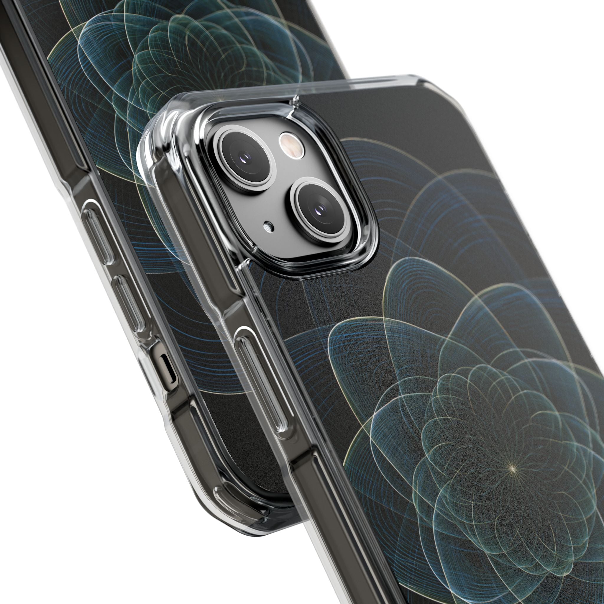 Blue Impact MagSafe Phone Case for iPhone - Celestial Wireframe Bloom