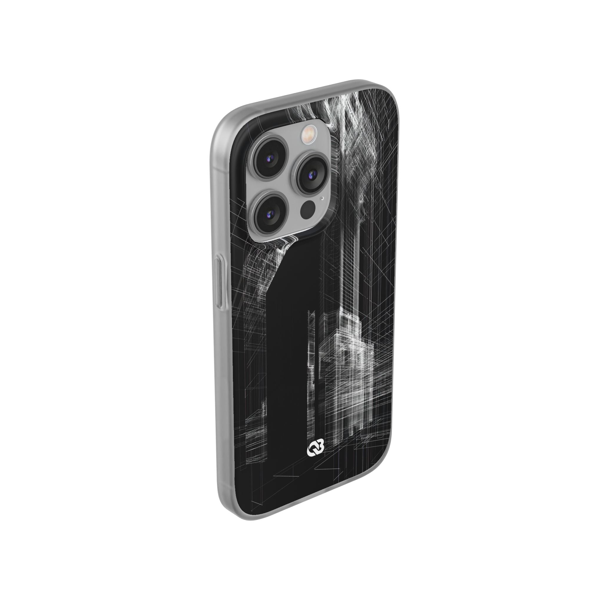 Black Lite Phone Case for iPhone - Ghost Urban Wireframe