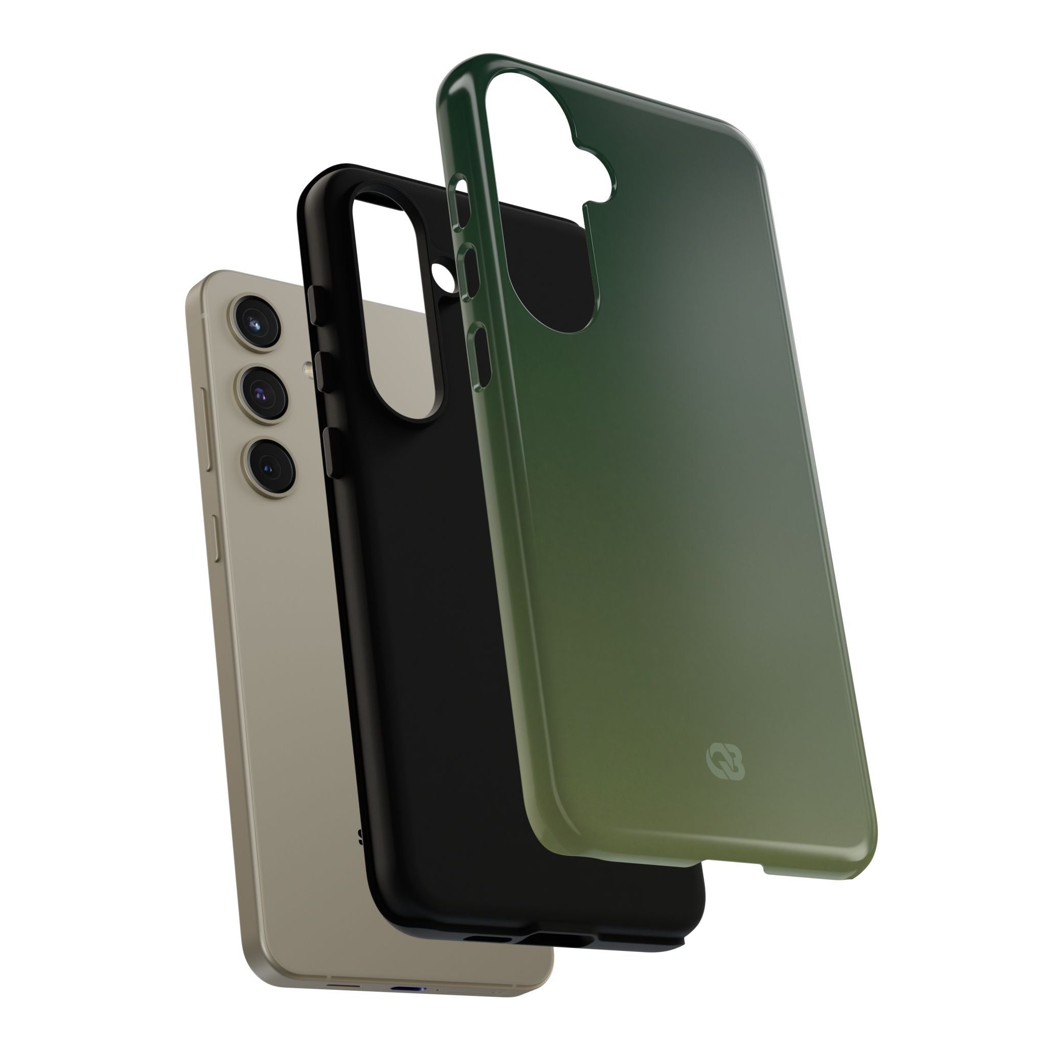 Green Tough Phone Case for Samsung - Shadow Moss Grain