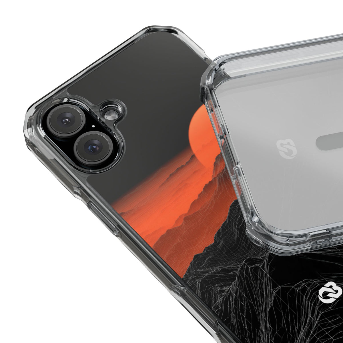 Solar Ridge Mesh · Clear Impact Magnetic Phone Case for iPhone · Black