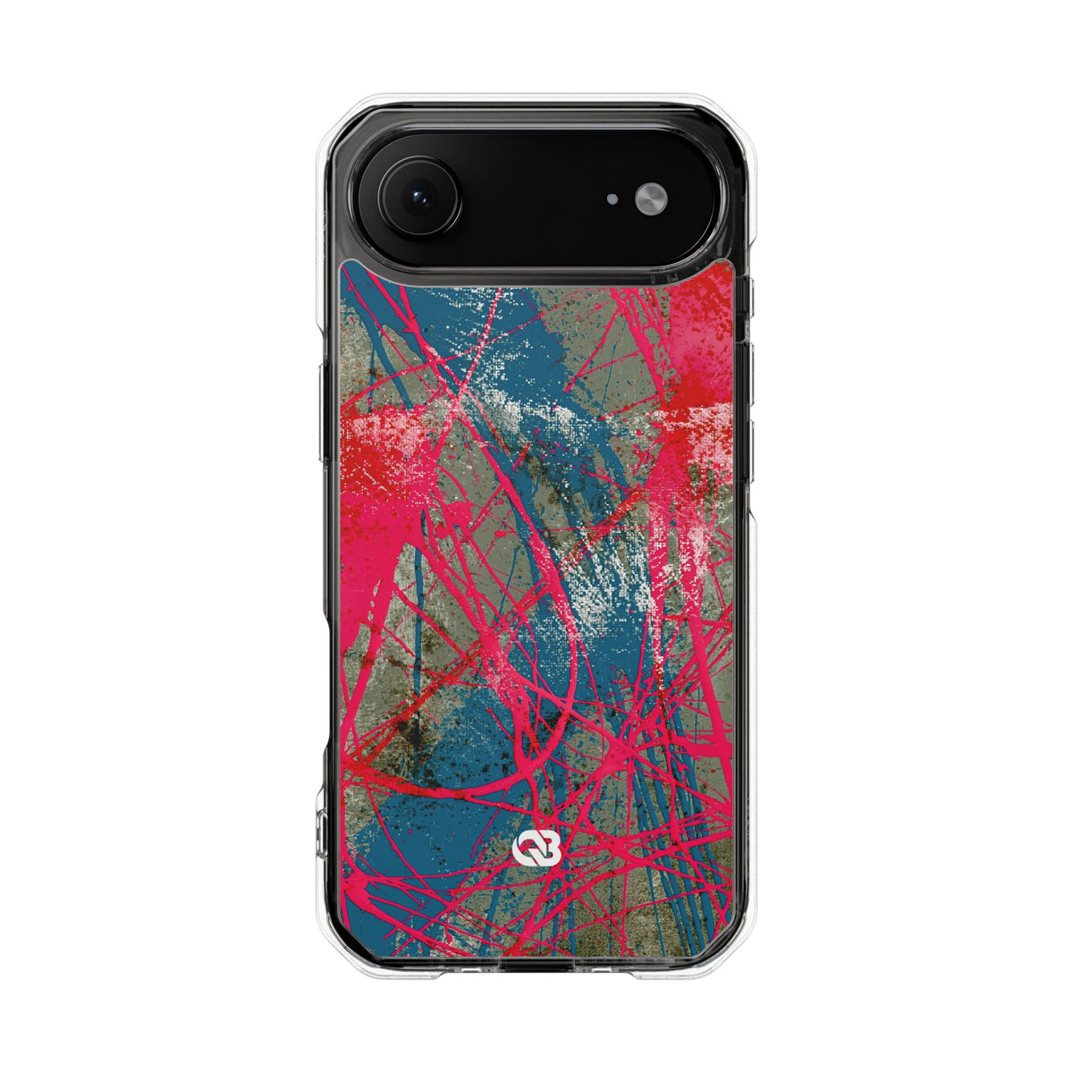 Neon Static Drip · Clear Impact Magnetic Phone Case for iPhone · Pink