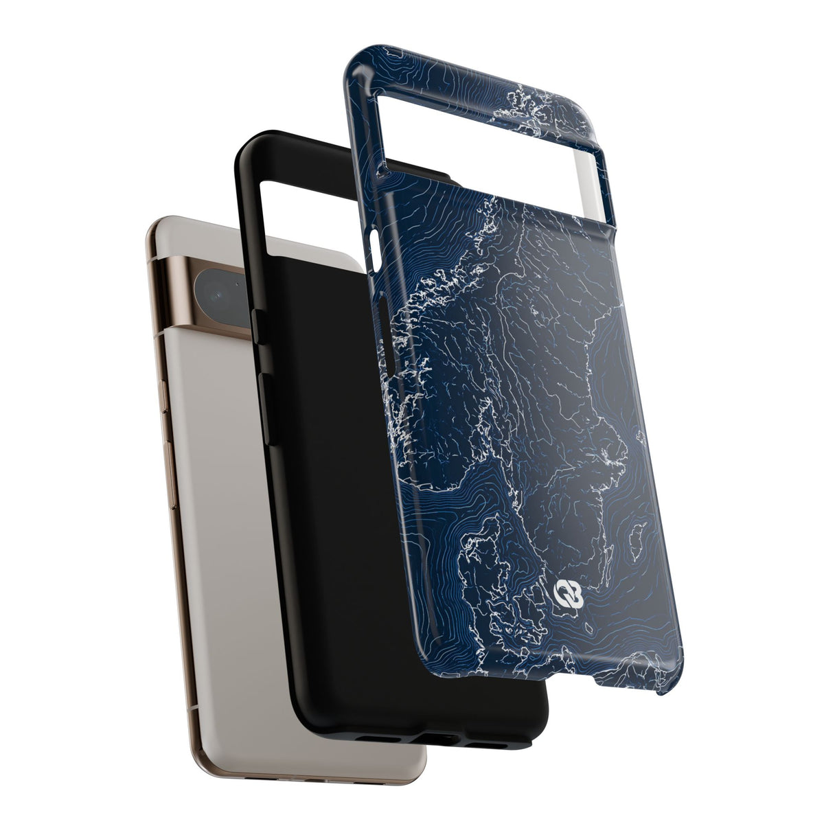 Nordic Contour Chart · Tough Phone Case for Pixel ·  Blue