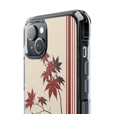 Red Impact MagSafe Phone Case for iPhone - Crimson Momiji Stripe