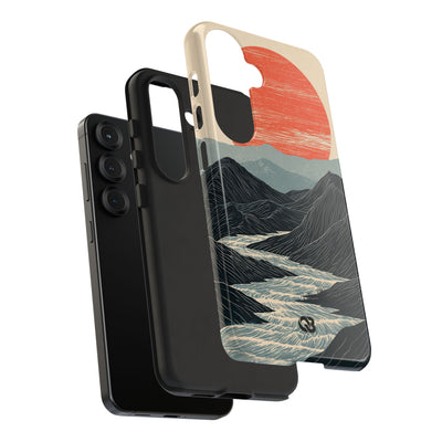 Beige Tough Phone Case for Samsung - Crimson Ridge Flow
