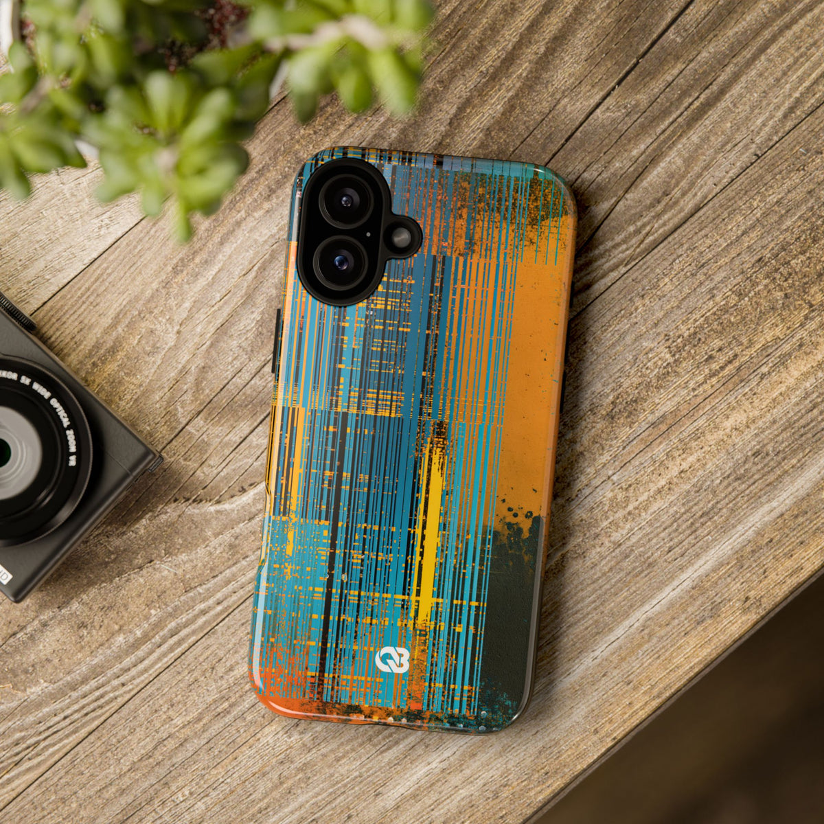 Cyber Glitch Stream · Tough Phone Case for iPhone · Teal