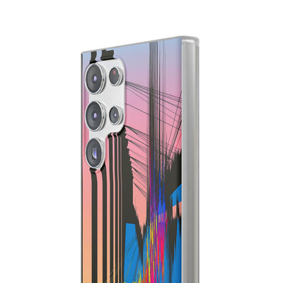Blue Lite Phone Case for Samsung - Fractured Data Skyline