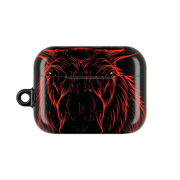 Nordic Moose Contour · Hard Case for AirPods & AirPods Pro · Red