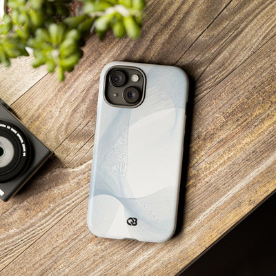 White Tough Phone Case for iPhone - Arctic Line Current