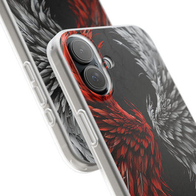 Split Crimson Wing · Soft Phone Case for iPhone