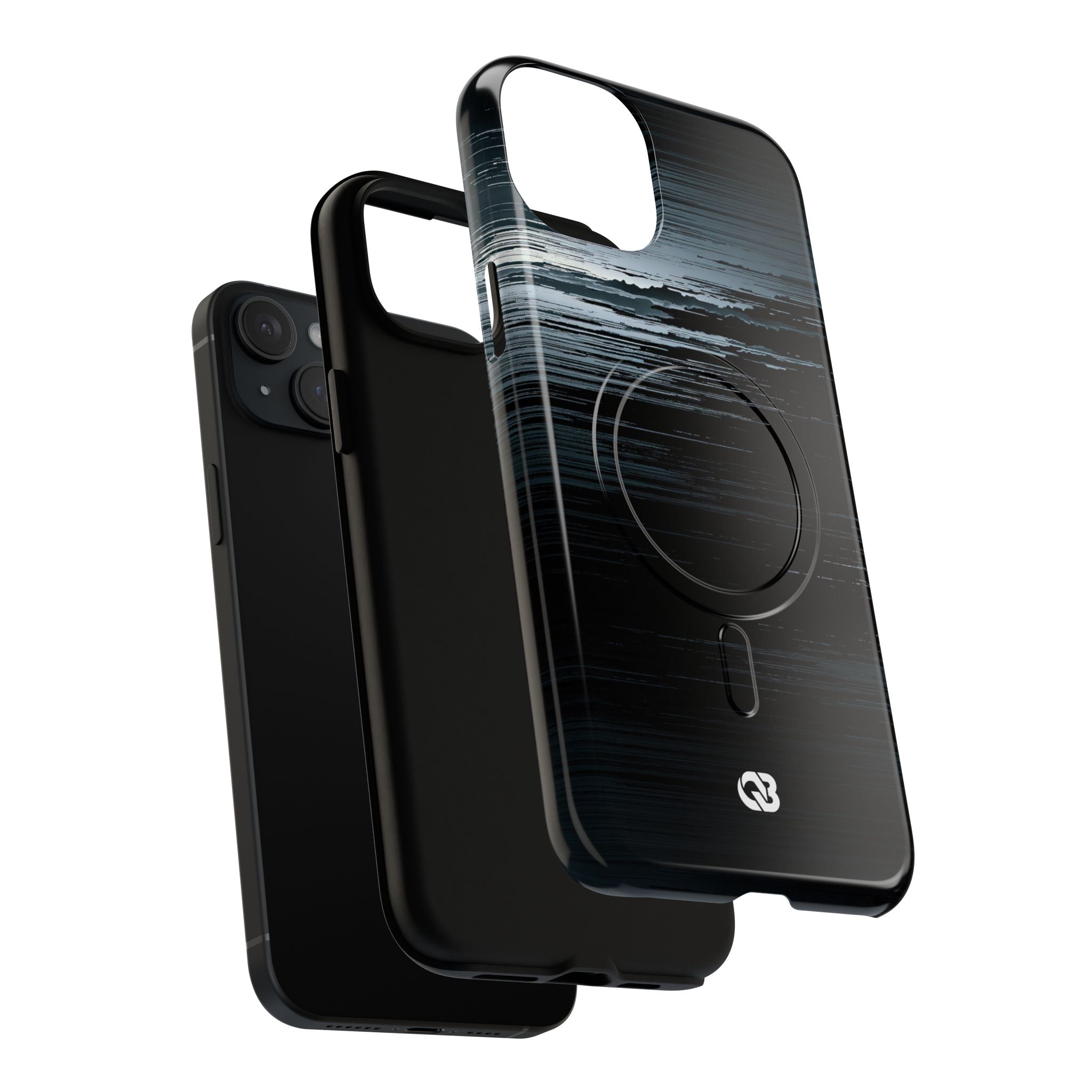 Black Tough 2.0 Magsafe Phone Case for iPhone - Frozen Signal Glitch