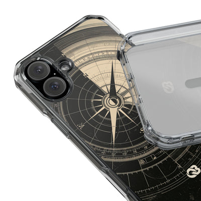 Beige Impact MagSafe Phone Case for iPhone - Obsidian Nautical Blueprint