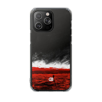 Crimson Void · Clear Impact Magnetic Phone Case for iPhone ·  Black