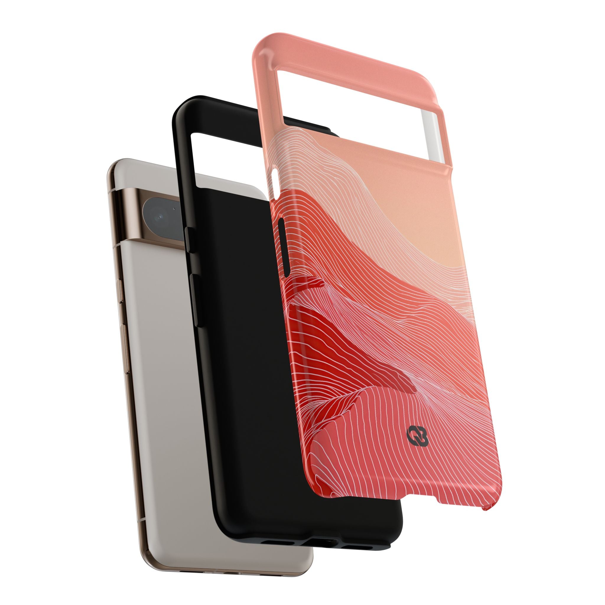 Red Tough Phone Case for Google Pixel - Crimson Ridge Contour