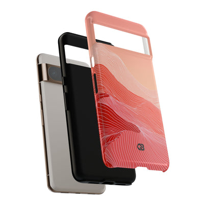 Red Tough Phone Case for Google Pixel - Crimson Ridge Contour