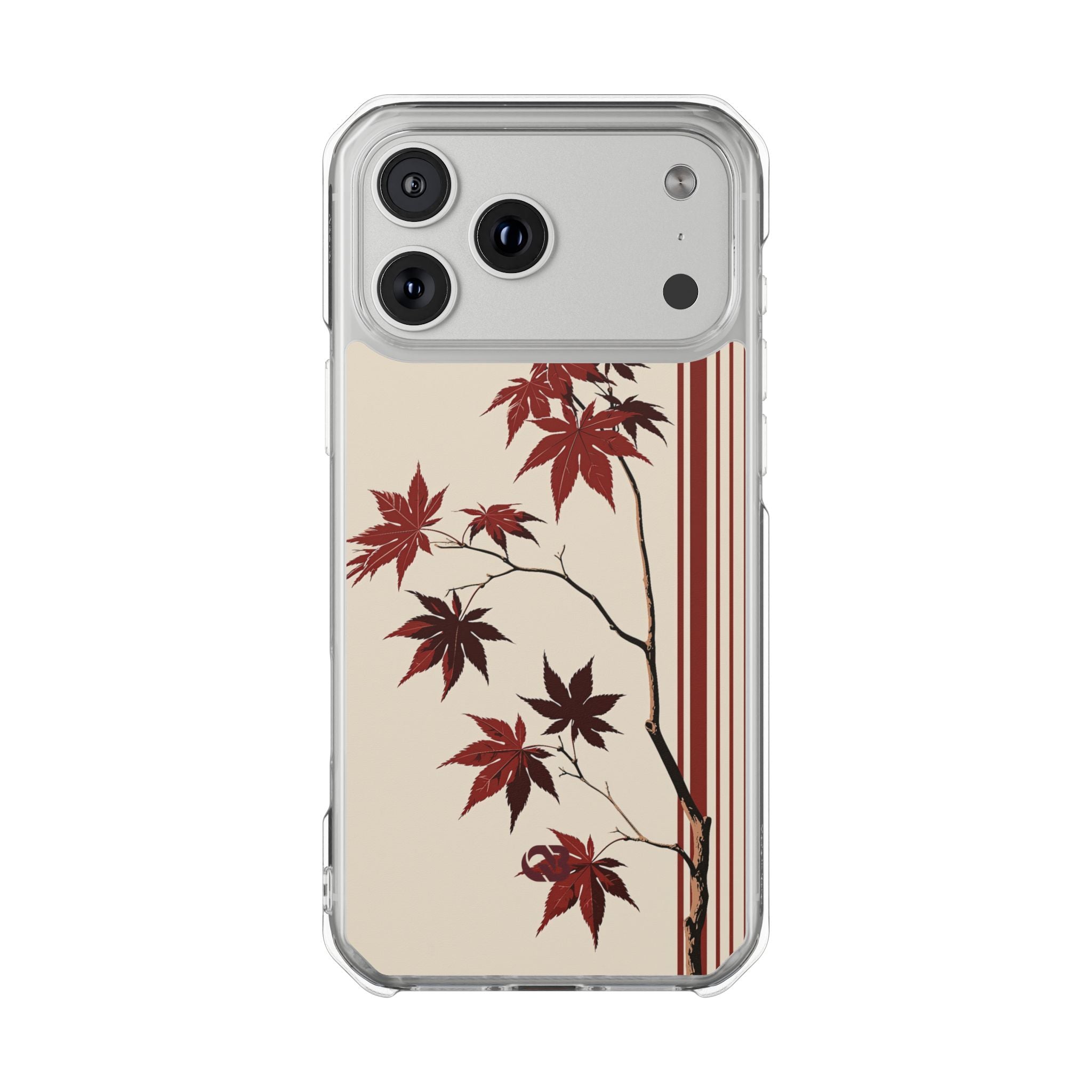 Red Impact MagSafe Phone Case for iPhone - Crimson Momiji Stripe