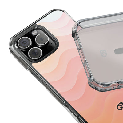 Blush Horizon Waves · Clear Impact Magnetic Phone Case for iPhone · Pink