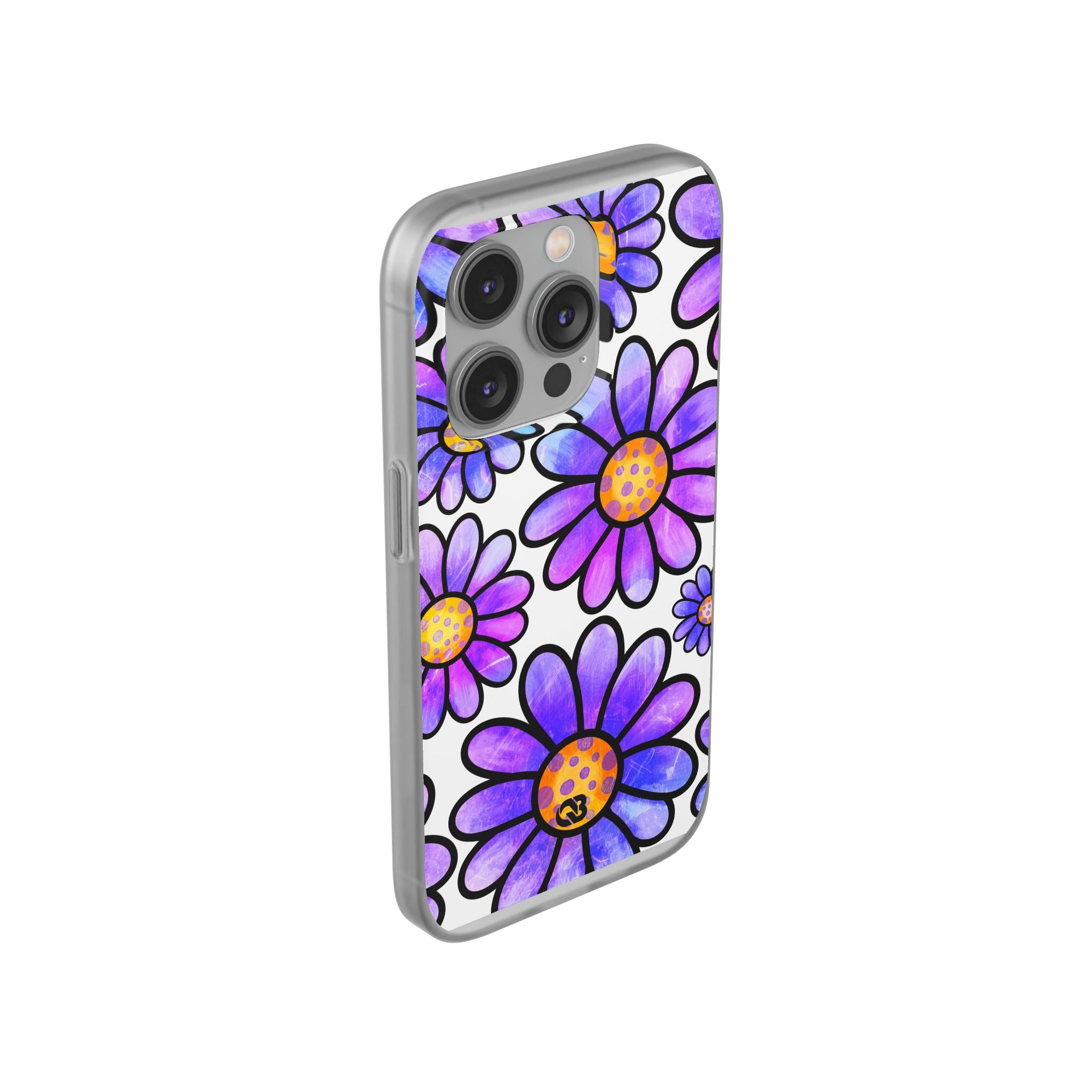 Violet Grunge Bloom · Soft Hoesje voor iPhone