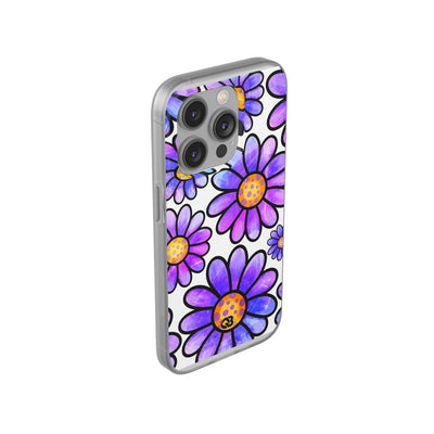 Violet Grunge Bloom · Soft Hoesje voor iPhone