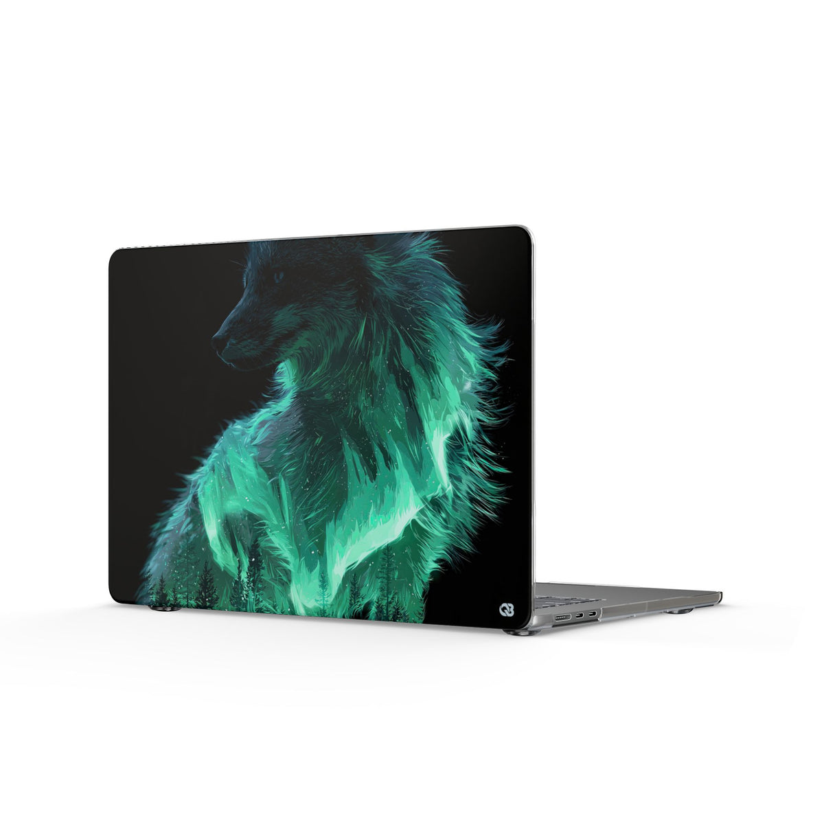 Nordic Aurora Fox · Clear Hard Case for MacBook · Teal