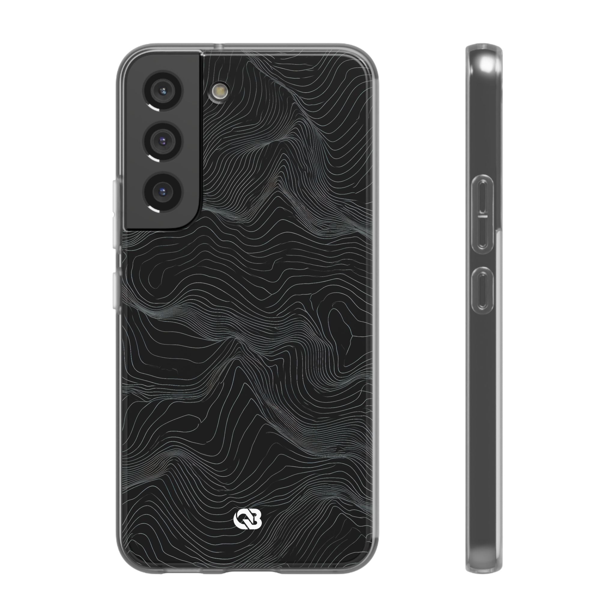 Black Lite Phone Case for Samsung - Obsidian Topo Wireframe
