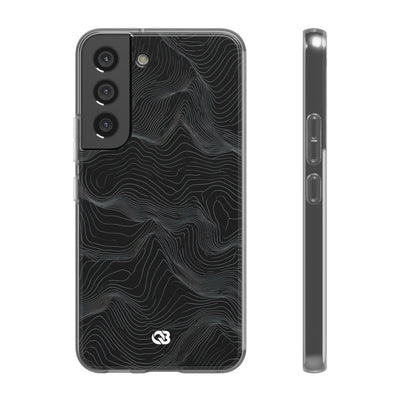 Black Lite Phone Case for Samsung - Obsidian Topo Wireframe