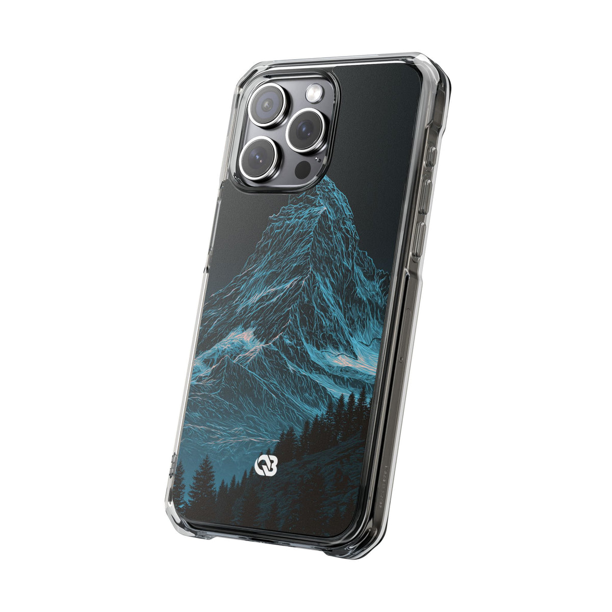 Glacial Alpine Peak · Clear Impact Magnetic Phone Case for iPhone · Blue