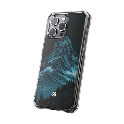 Glacial Alpine Peak · Clear Impact Magnetic Phone Case for iPhone · Blue
