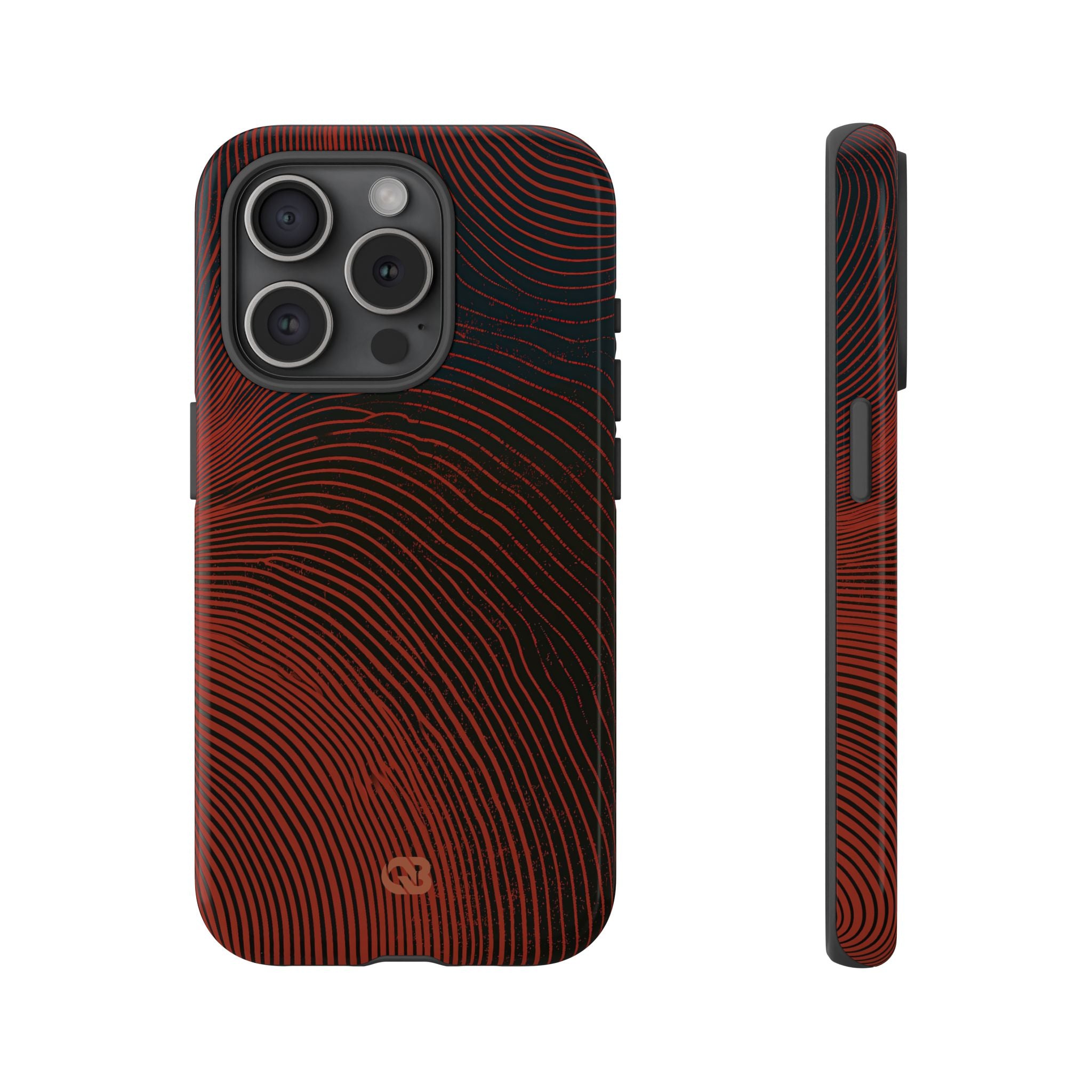 Red Tough Phone Case for iPhone - Terracotta Nerve Map