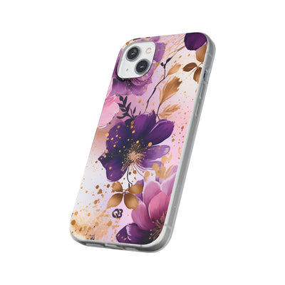 Gilded Violet Bloom · Soft Phone Case for iPhone