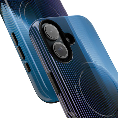 Blue Tough 2.0 Magsafe Phone Case for iPhone - Indigo Distortion Wave