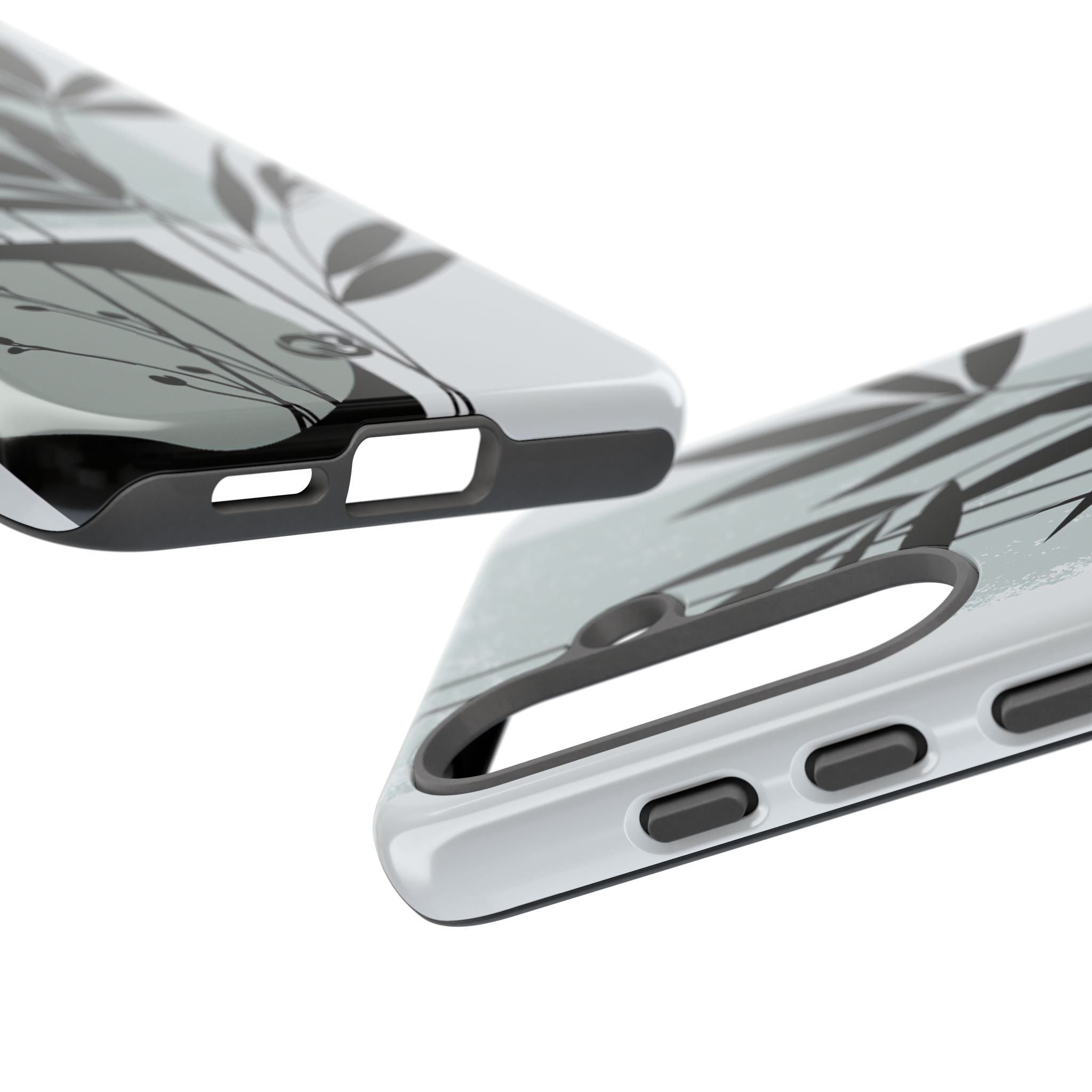 Grey Tough Phone Case for Samsung - Sage Bamboo Noir