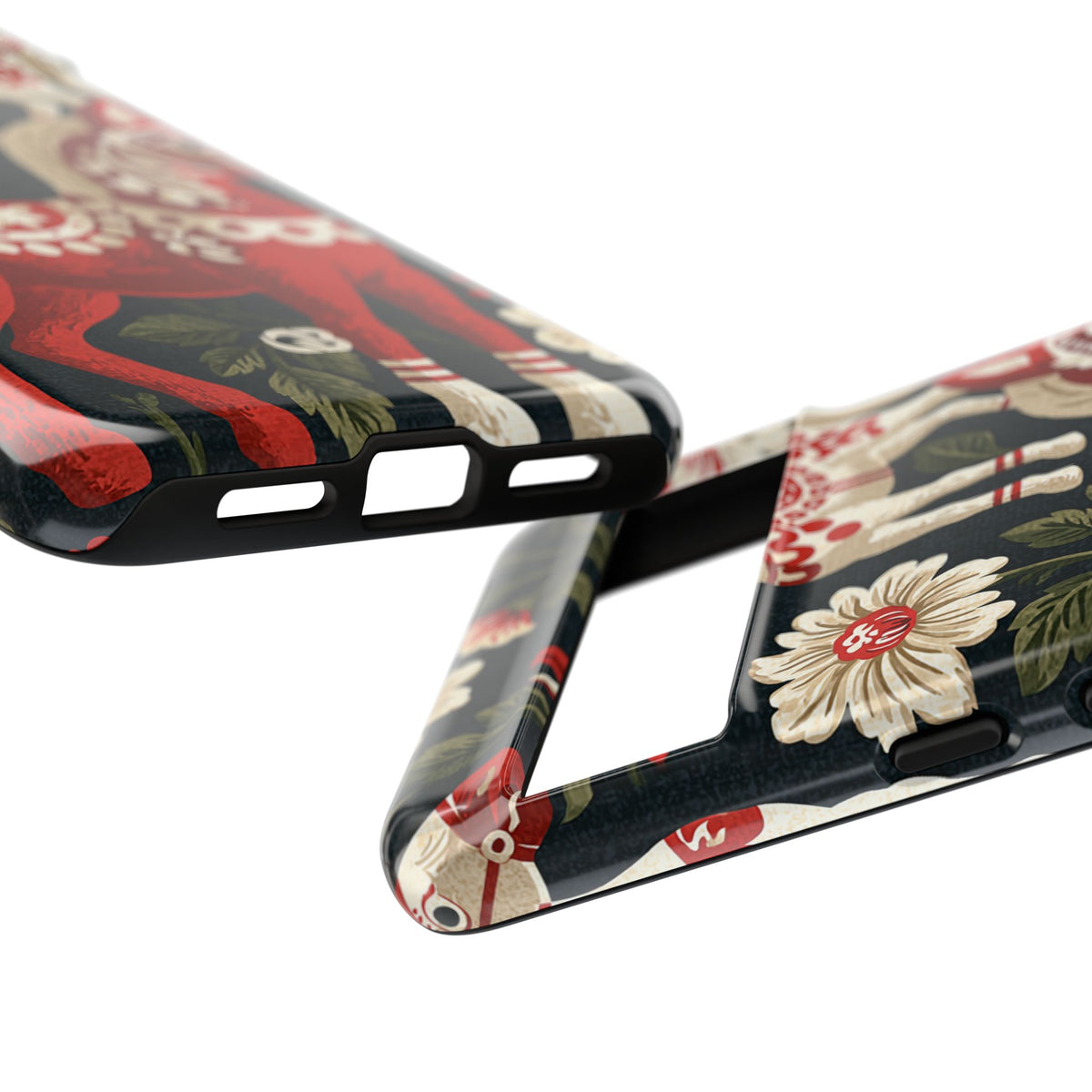 Nordic Dala Meadow · Tough Phone Case for Pixel ·  Red