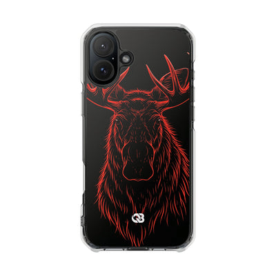 Crimson Horizon Moose · Impact Magnetic Phone Case for iPhone ·  Black