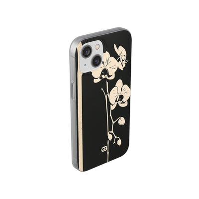 Black Lite Phone Case for iPhone - Obsidian Bone Orchid
