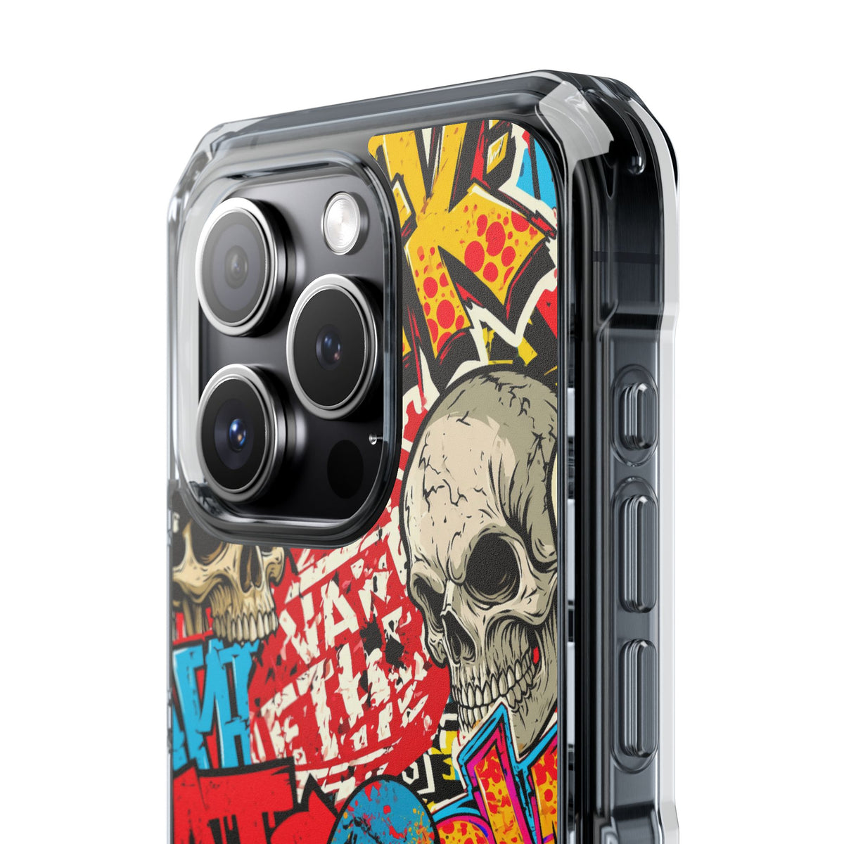 Skate Skull Riot · Clear Impact Magnetic Phone Case for iPhone · Red