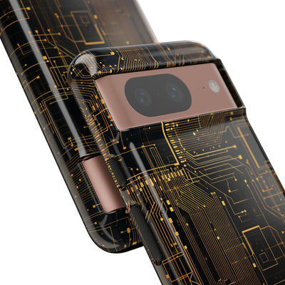 Gold Tough Phone Case for Google Pixel - Amber Core Mainframe