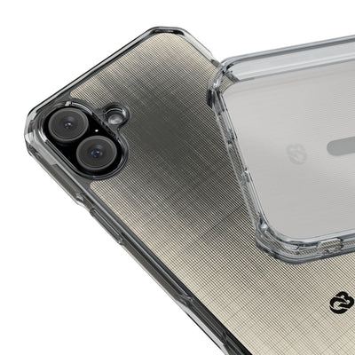 Beige Impact MagSafe Phone Case for iPhone - Carbon Screen Grid