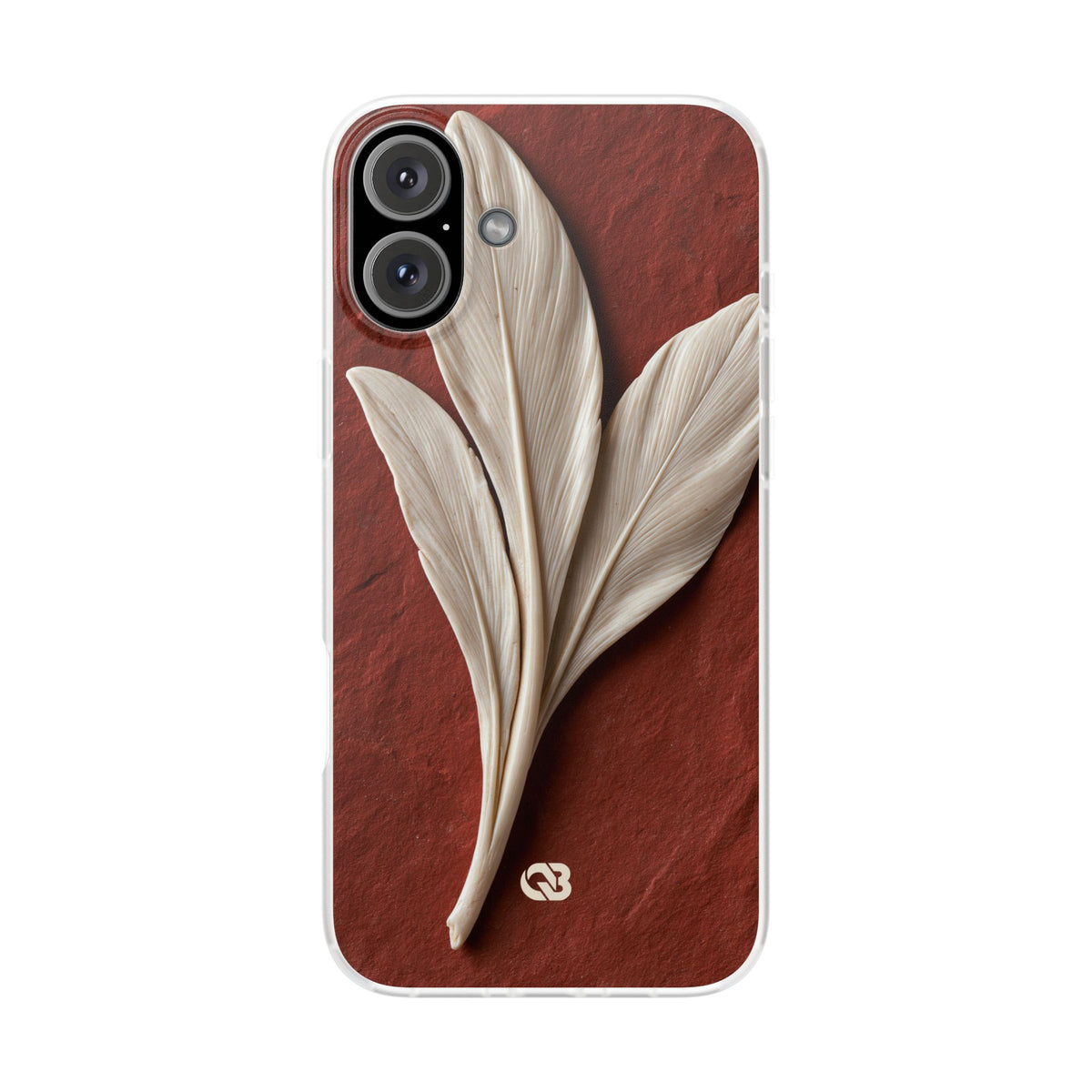 Carved Ivory Plume · Lite Phone Case for iPhone ·  Red