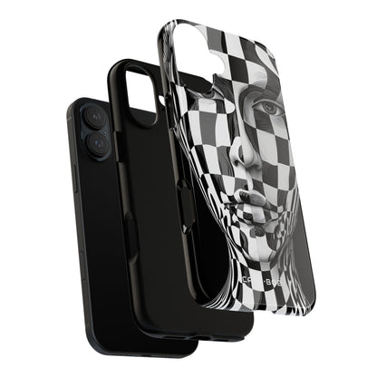 Checkerboard Face iPhone 16 Plus Case - Tough