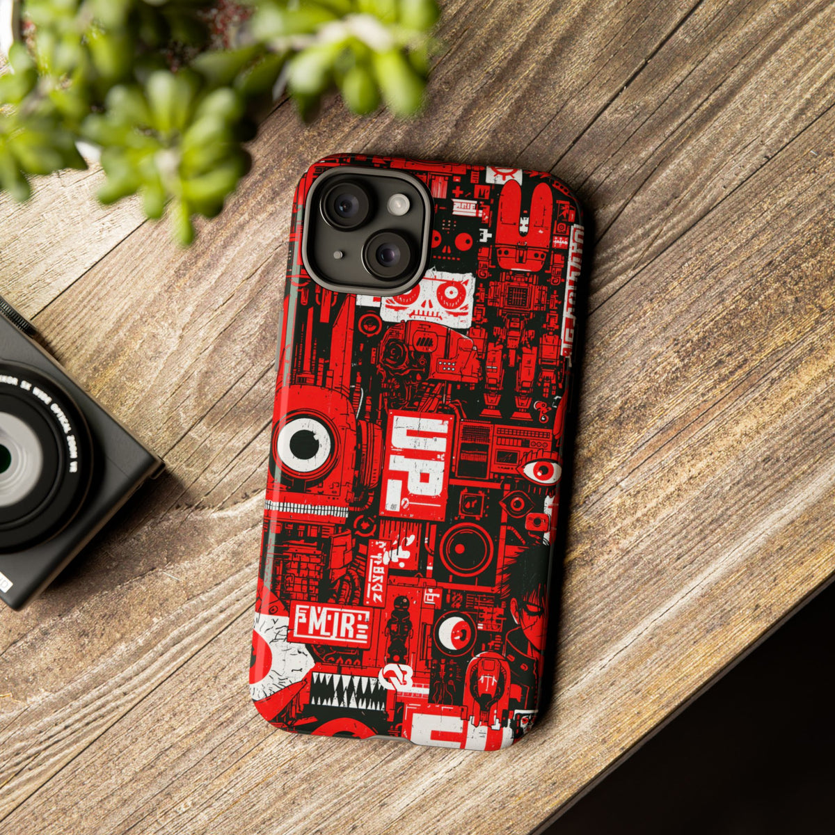 Neo Mecha Collage · Tough Phone Case for iPhone · Red